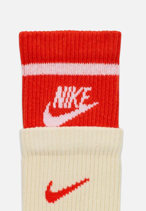 Nike - Everyday Plus Cushioned Crew Sock 1pr - coconut milk/picante red/wht