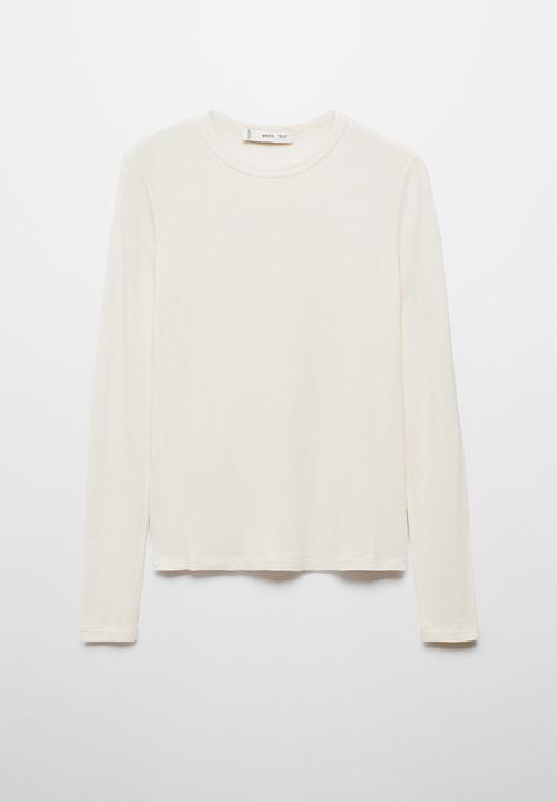 MANGO - T-shirt second - light beige
