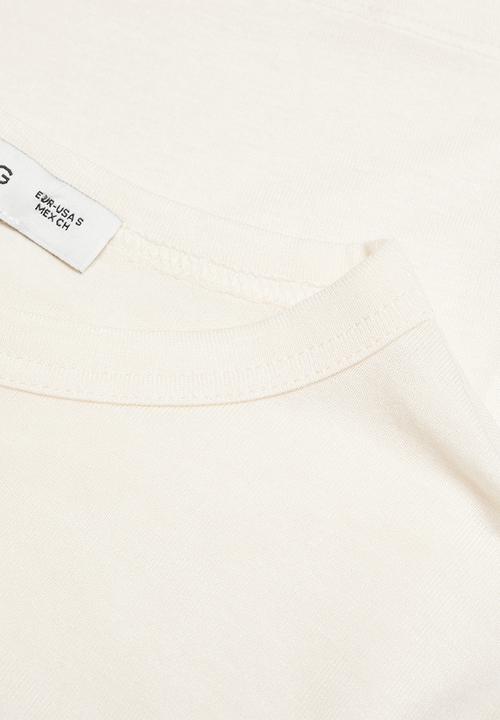 MANGO - T-shirt second - light beige