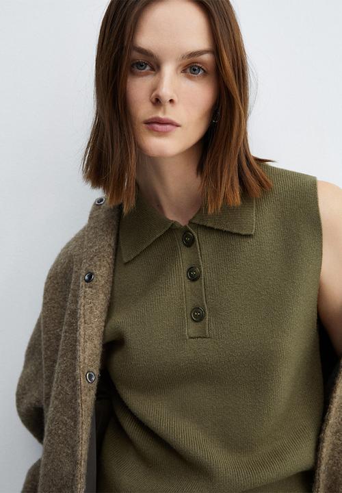 MANGO - Waistcoat riccio - beige/khaki