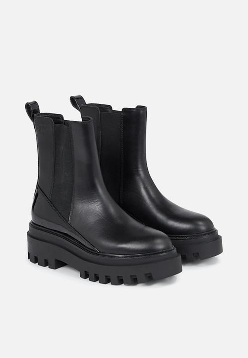 Calvin Klein - Chunky boot chelsea leather mg sat - triple black