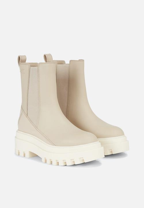 Calvin Klein - Chunky boot chelsea leather mg sat - cement