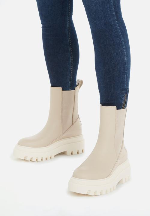 Calvin Klein - Chunky boot chelsea leather mg sat - cement