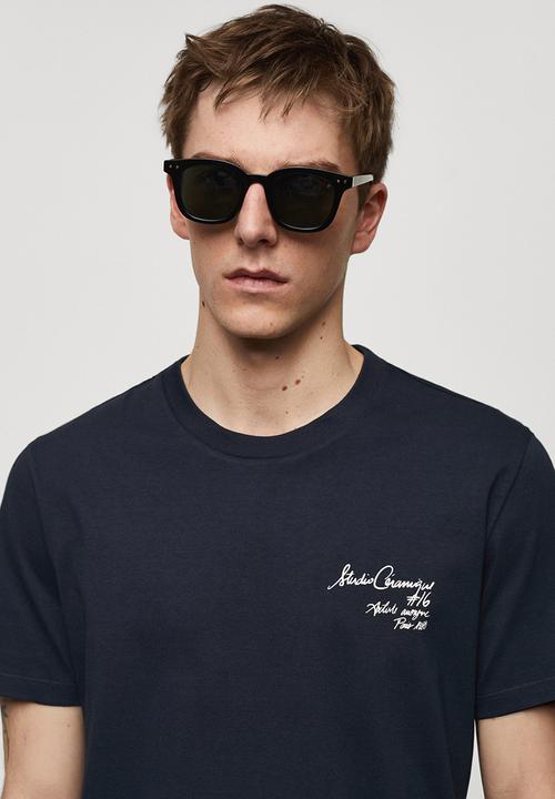 MANGO - T-shirt vasen - navy