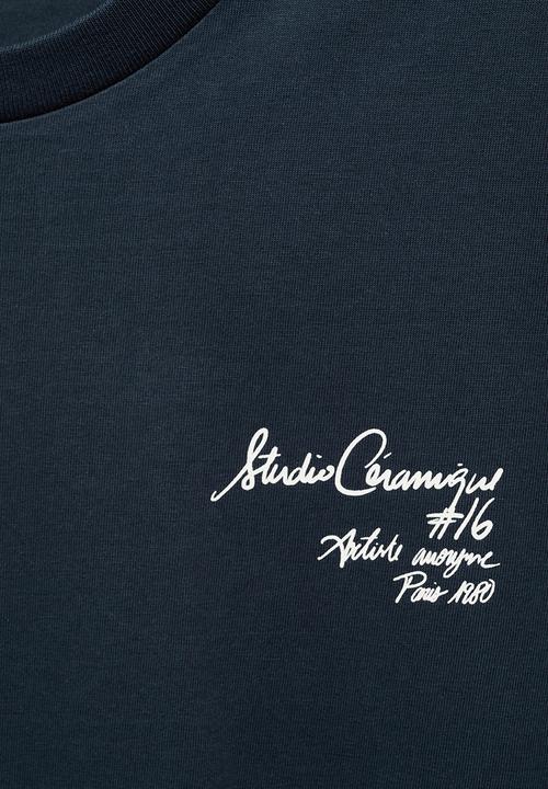 MANGO - T-shirt vasen - navy