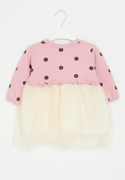 Pop Candy - Polka dot mesh dress - light pink