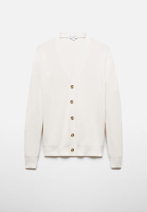 MANGO - Cardigan cottonc - off white