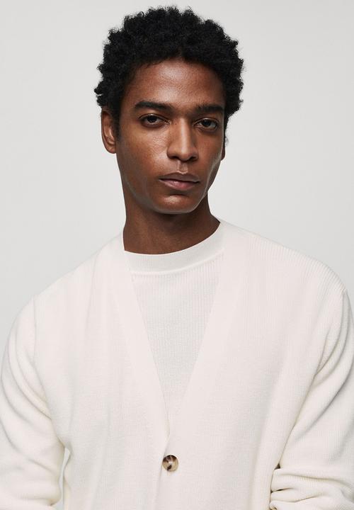 MANGO - Cardigan cottonc - off white