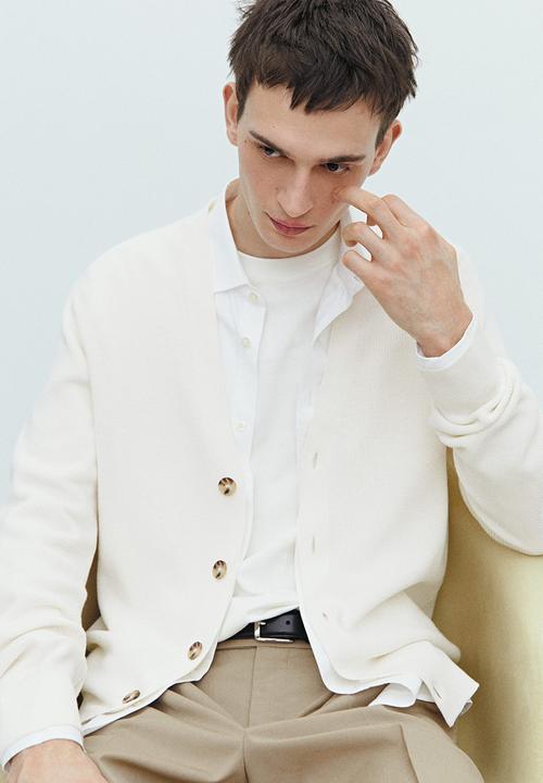 MANGO - Cardigan cottonc - off white
