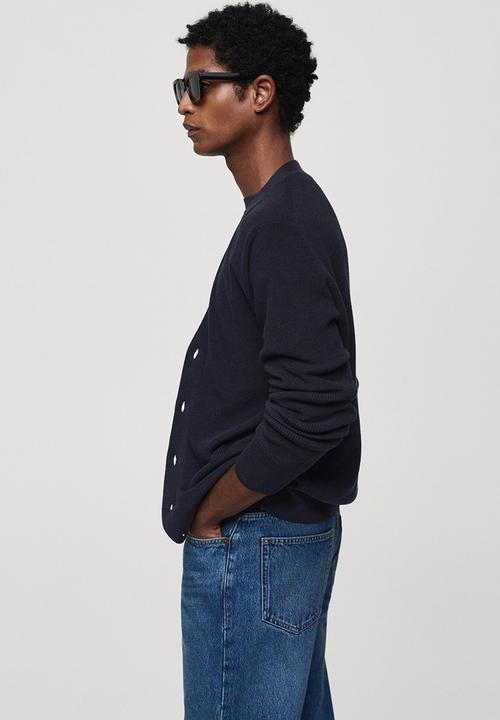 MANGO - Cardigan cottonc - navy