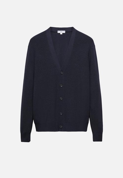 MANGO - Cardigan cottonc - navy