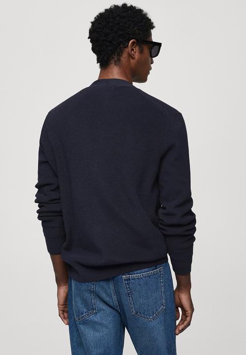 MANGO - Cardigan cottonc - navy