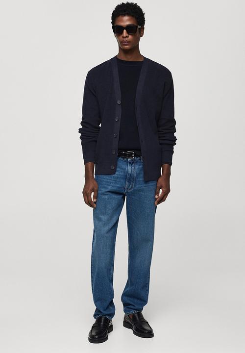 MANGO - Cardigan cottonc - navy