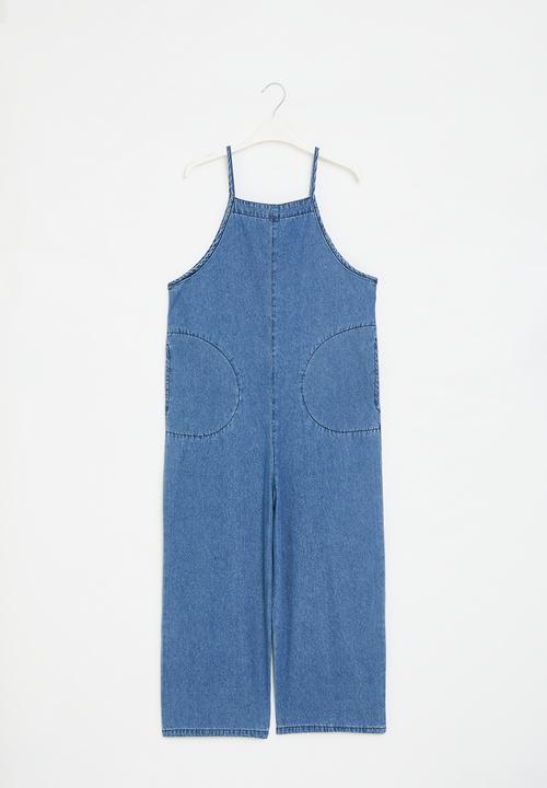 Pop Candy - Denim dungaree - dark blue