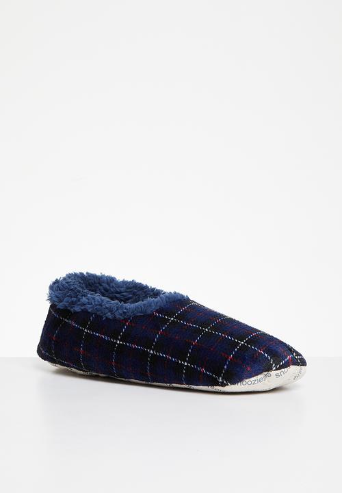 snoozies!® - Mens - Dark Blue Plaid