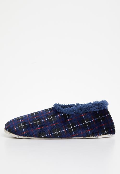 snoozies!® - Mens - Dark Blue Plaid