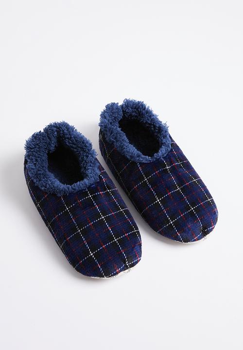 snoozies!® - Mens - Dark Blue Plaid