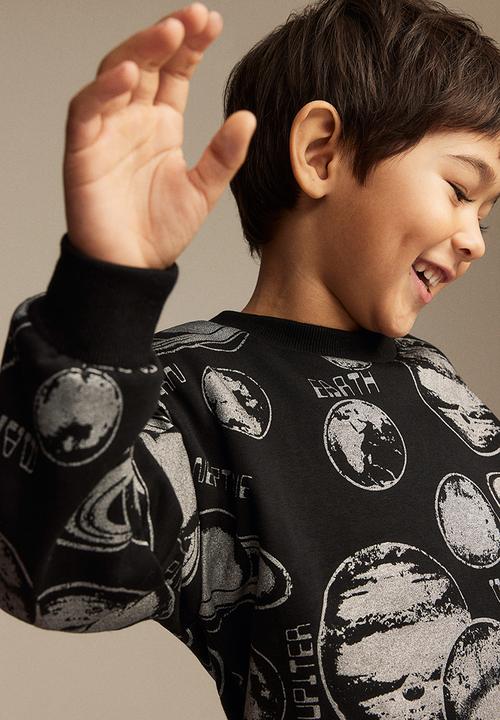 H&M - 2-Piece sweatshirt set - black & planets 