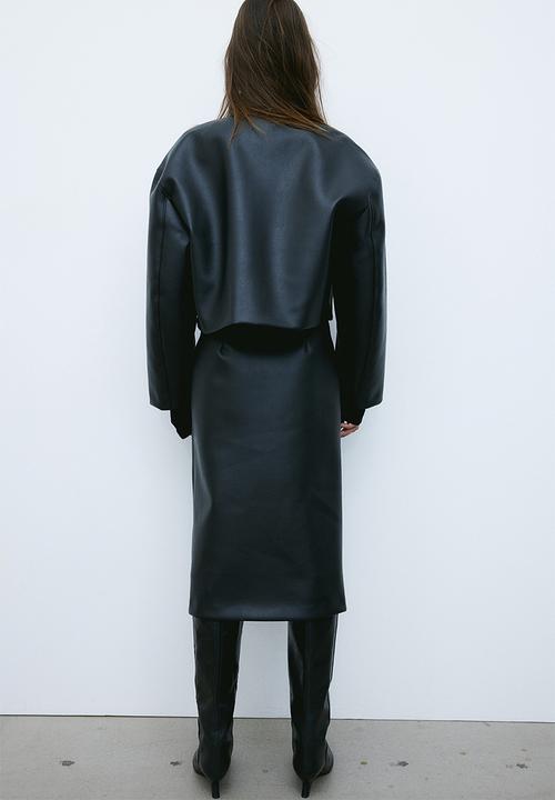 H&M - Oversized coated jacket - black