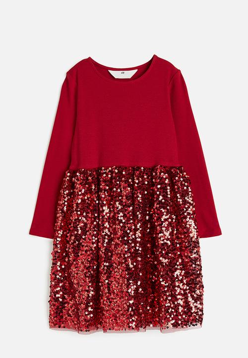 H&M - Sequined jersey dress - red