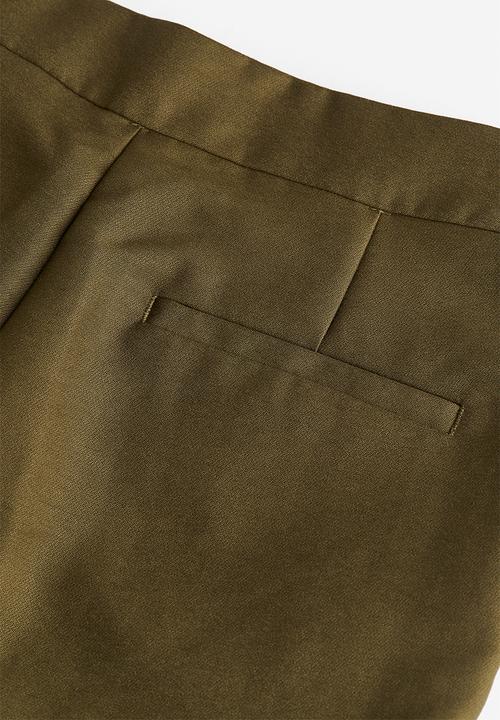 H&M - Tailored trousers - dark khaki green