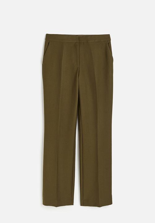 H&M - Tailored trousers - dark khaki green