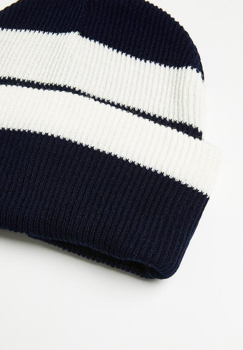 Superbalist - Strip beanie - navy & cream