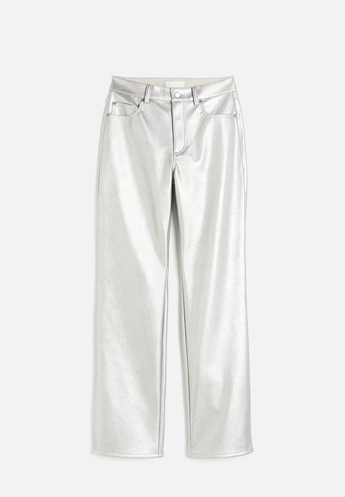 H&M - Coated trousers - silver-coloured