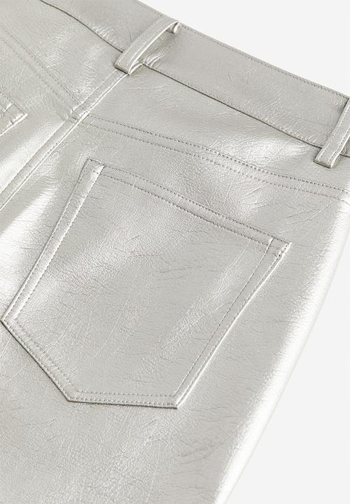 H&M - Coated trousers - silver-coloured