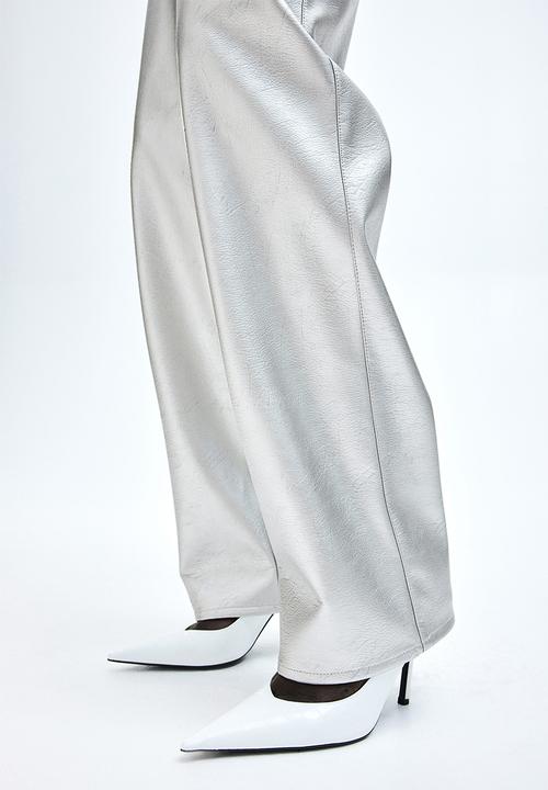 H&M - Coated trousers - silver-coloured