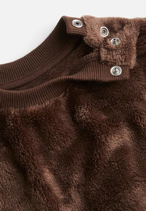 H&M - Pile sweatshirt - dark brown