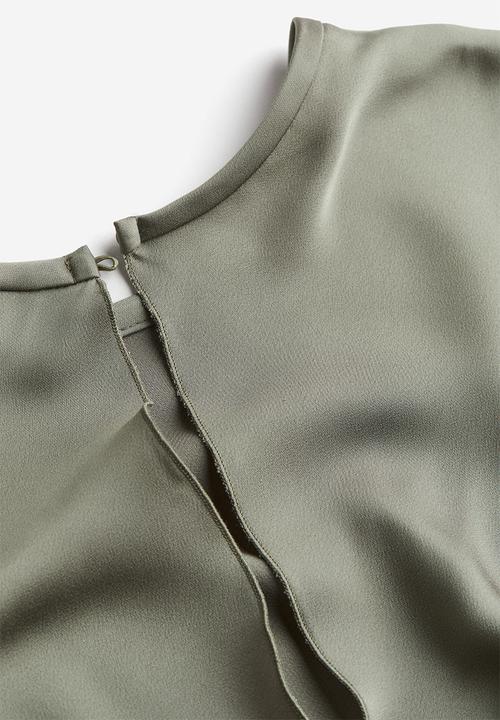H&M - Long-sleeved midi dress - khaki green