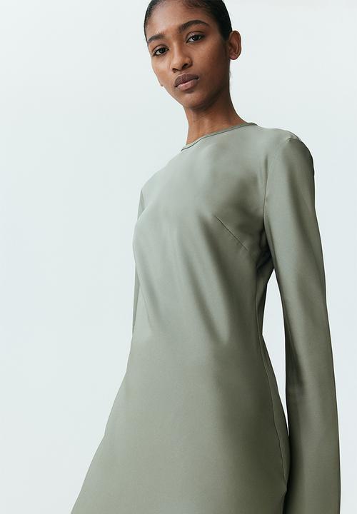 H&M - Long-sleeved midi dress - khaki green