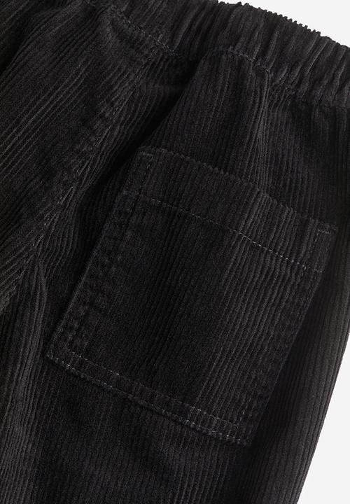 H&M - Corduroy joggers - black