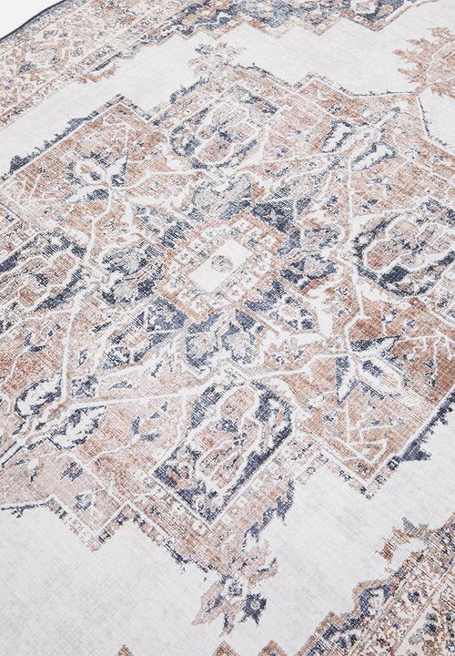 Sixth Floor - Brisbane antique rug - rust & blue