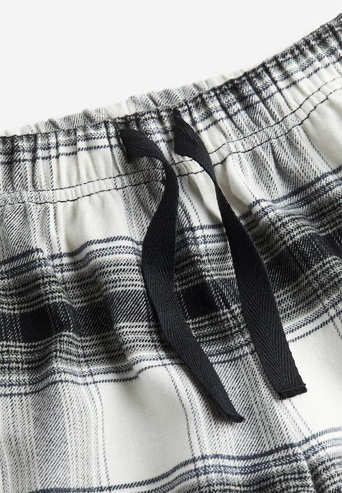 H&M - Cotton pyjama bottoms - grey & checked