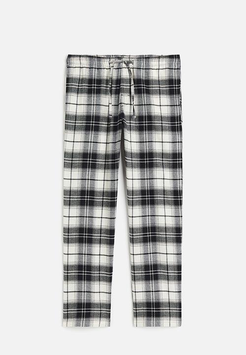 H&M - Relaxed fit pyjama bottoms - black & white checked