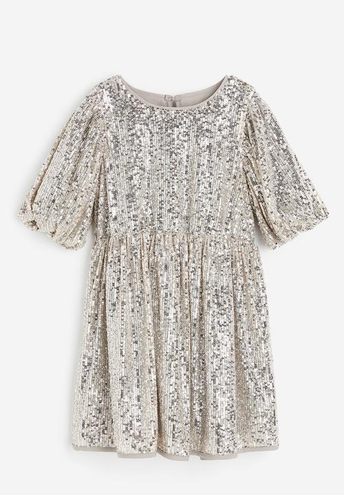 H&M - Sequined dress - beige & silver-coloured