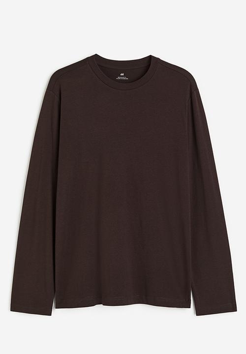 H&M - Regular fit jersey top - dark brown