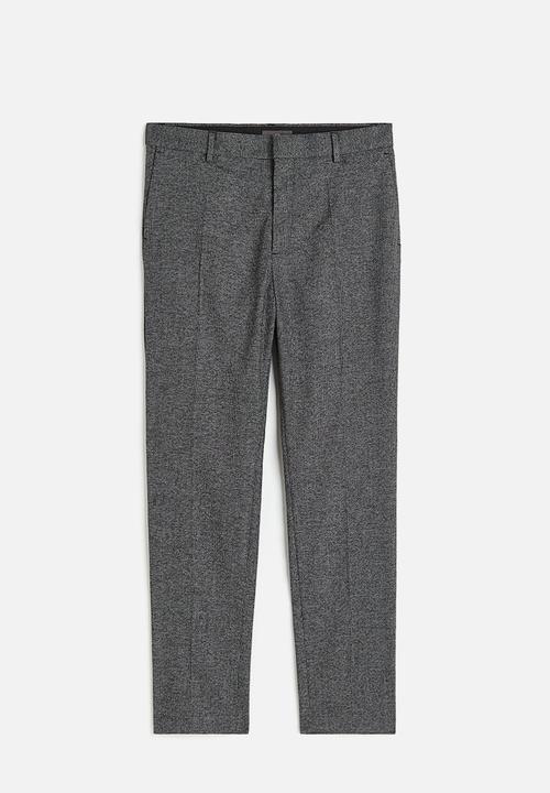 H&M - Slim fit trousers - dark grey marl 