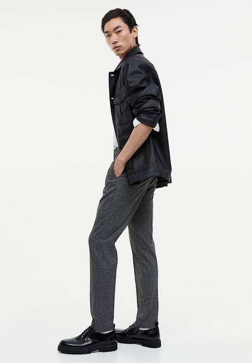 H&M - Slim fit trousers - dark grey marl 