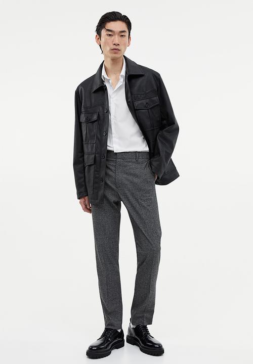 H&M - Slim fit trousers - dark grey marl 