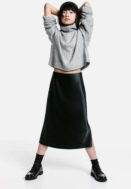 H&M - Satin skirt - black