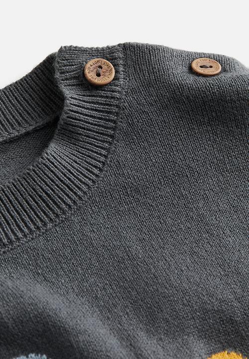 H&M - Cotton jumper - dark grey & animals