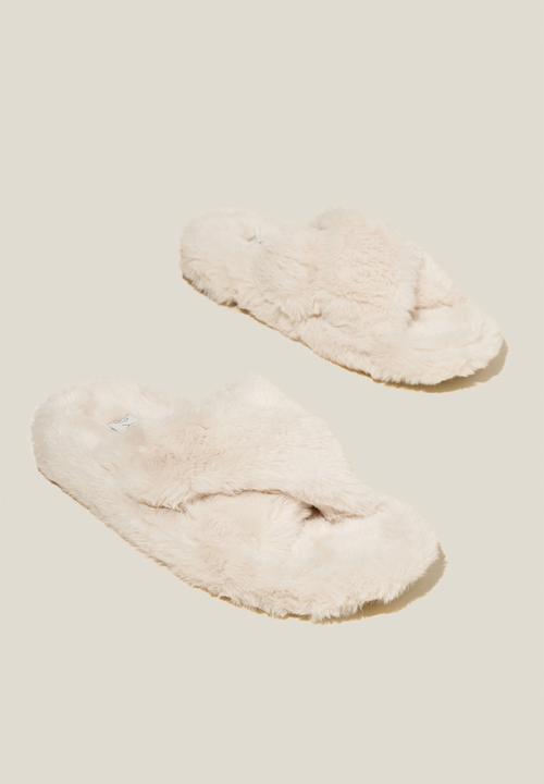 Cotton On - Cosy crossover slipper - gardenia