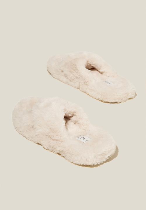 Cotton On - Cosy crossover slipper - gardenia