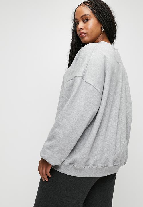Cotton On - Plus Classic Fleece Crew Sweatshirt - Grey Marle
