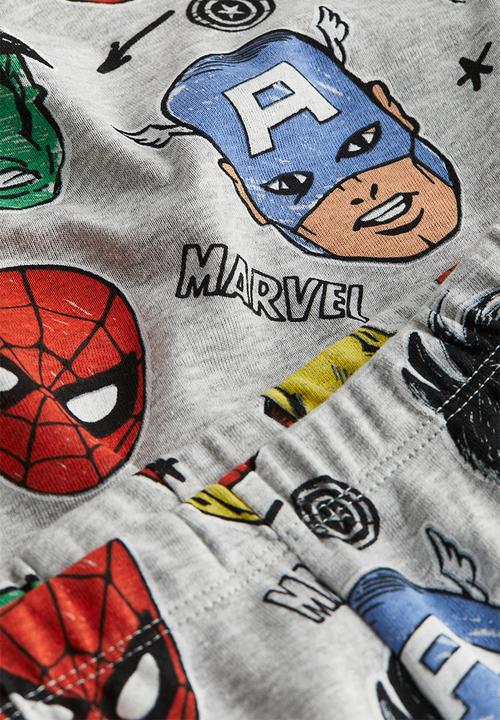 H&M - Printed pyjamas - light grey & marvel comics 