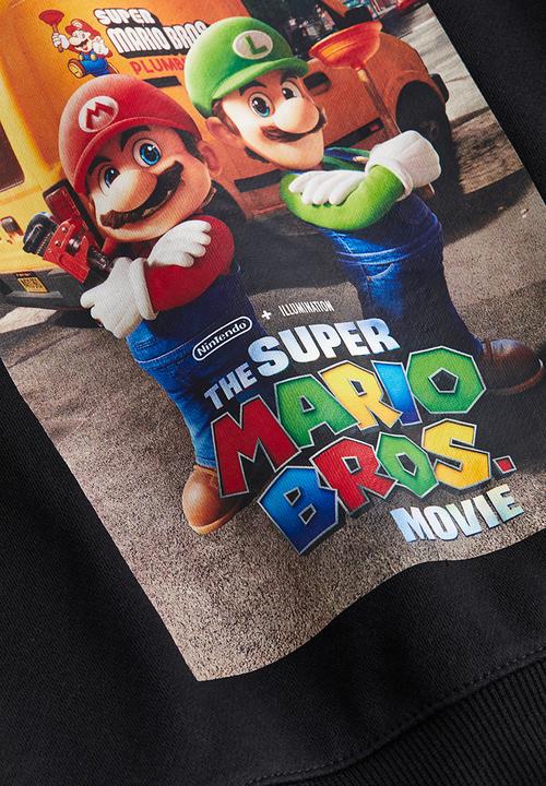 H&M - Oversized printed sweatshirt - black super mario 