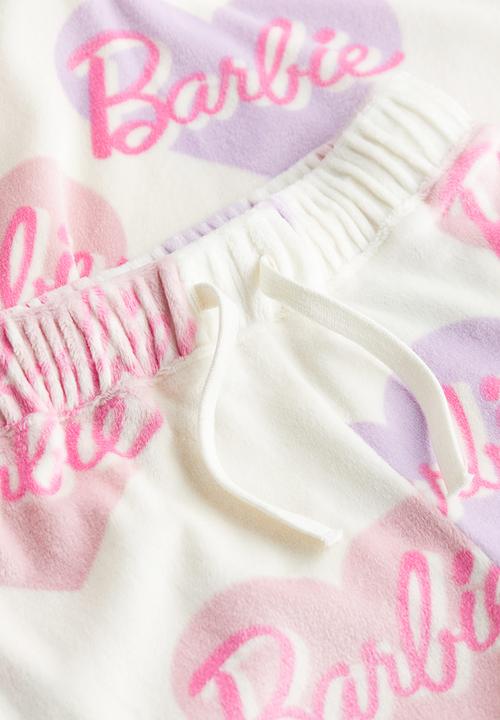 H&M - 2 piece velour set - white barbie